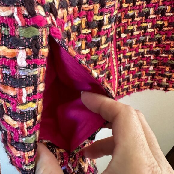 Chico's Zip Front Tweed Jacket   Size 4/6 - Picture 7 of 8